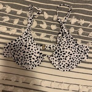 SHEIN dalmatian print bikini top